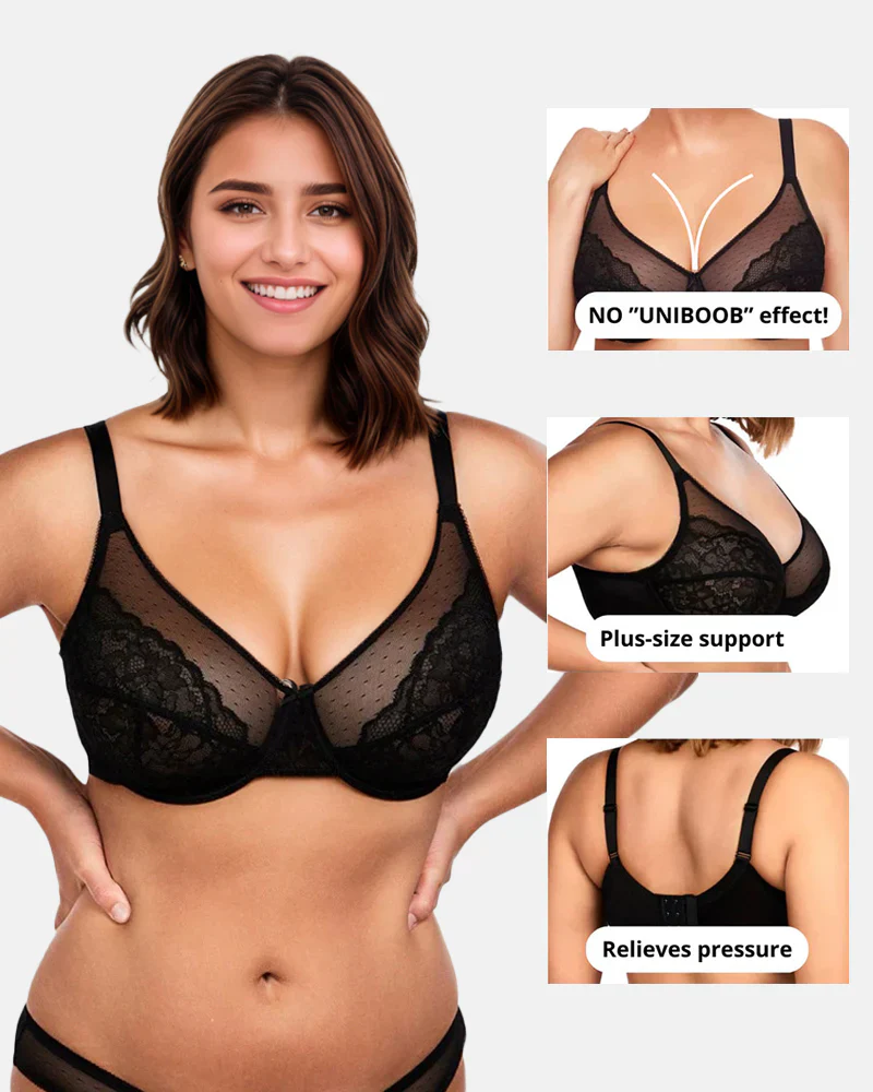 Full Coverage Lace Minimizer Bra - Petal-Beige - Image 4