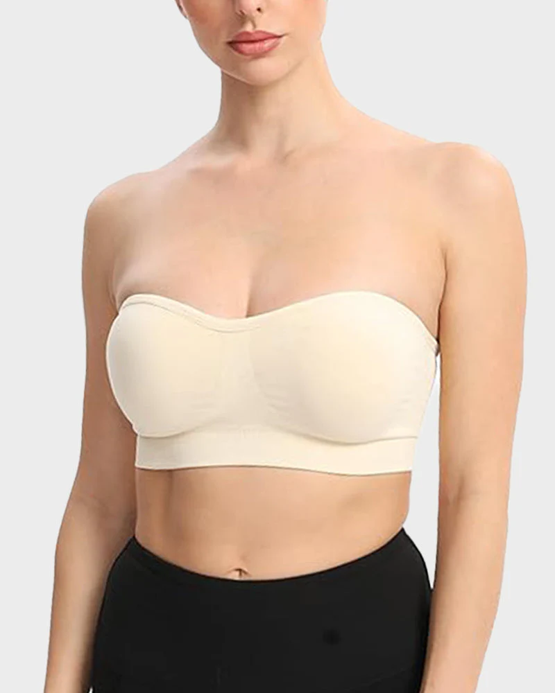 Non-Slip Bandeau Seamless Wireless Strapless Bra - Image 28