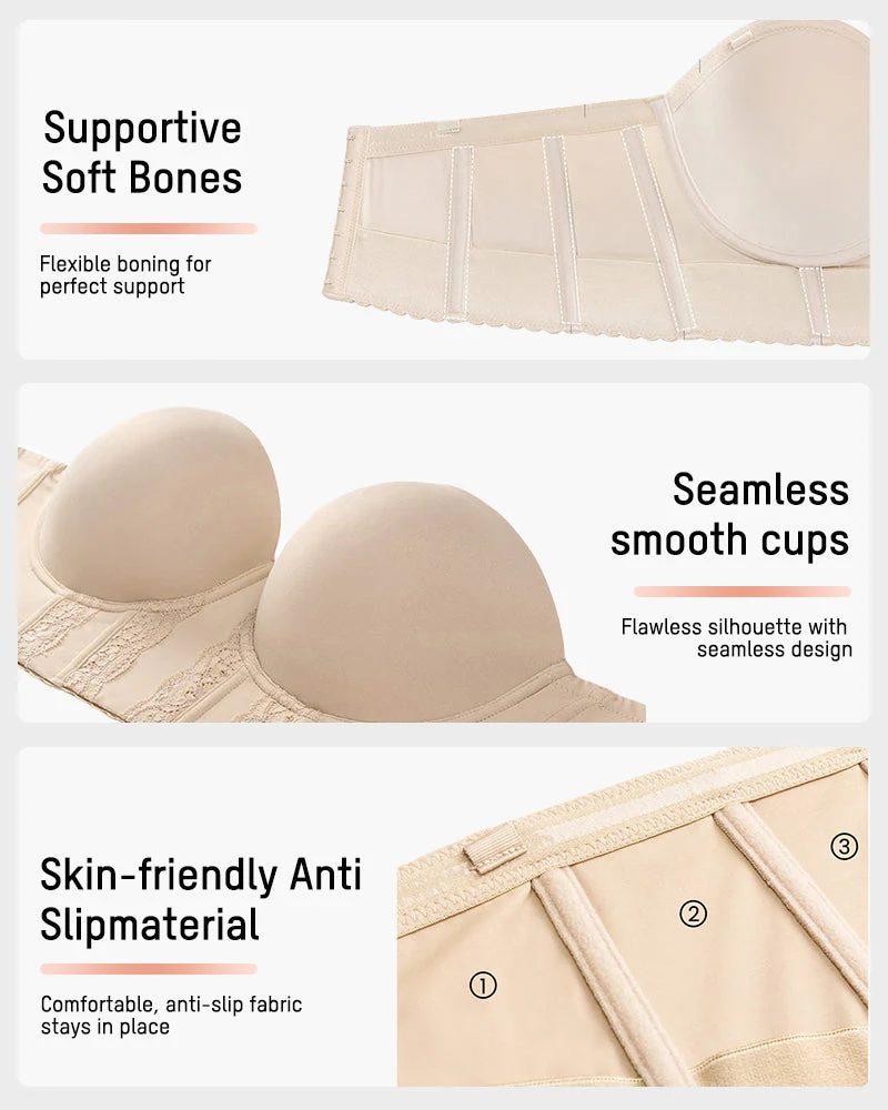 Convertible Non-Slip Full-Coverage Strapless Bustier - Image 3